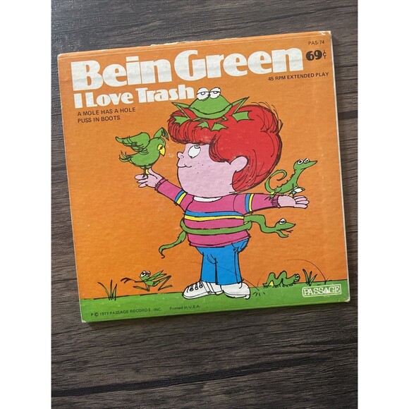 Being Green I Love Trash 45 RPM Record Passage Records Rare Children's Music - Picture 4 of 9